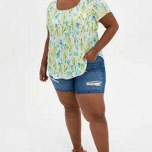 Torrid Cactus Georgette Blouse Top Women's Plus Size